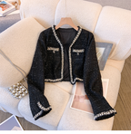 Beaded Cardigan&Slip Dress Tweed 2Pcs