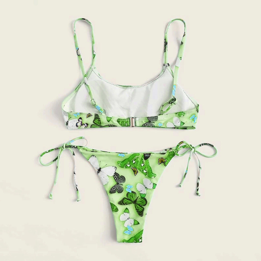 Vintage Printed Three-pieces Bikini