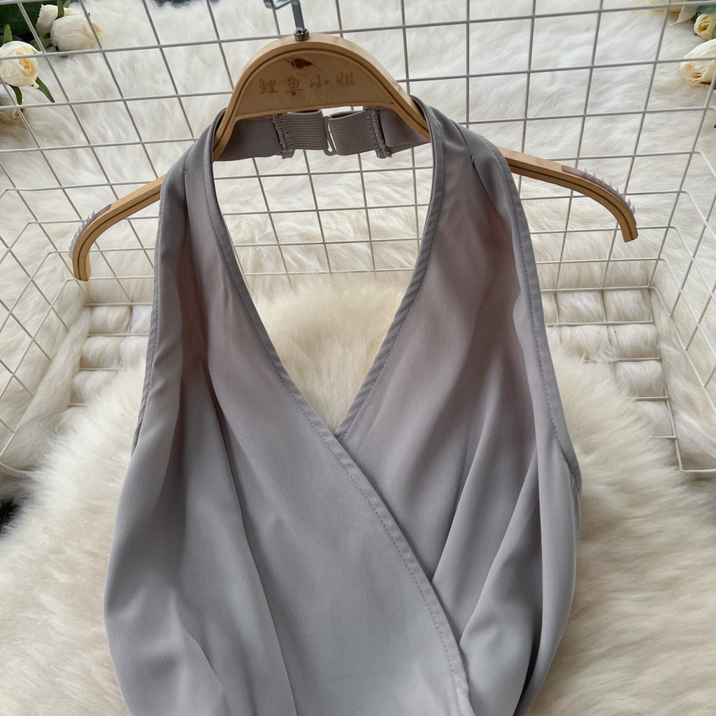 Chic Backless V-neck Halter Jumpsuits