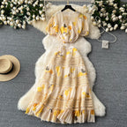Top&Half-body Skirt Floral 2Pcs