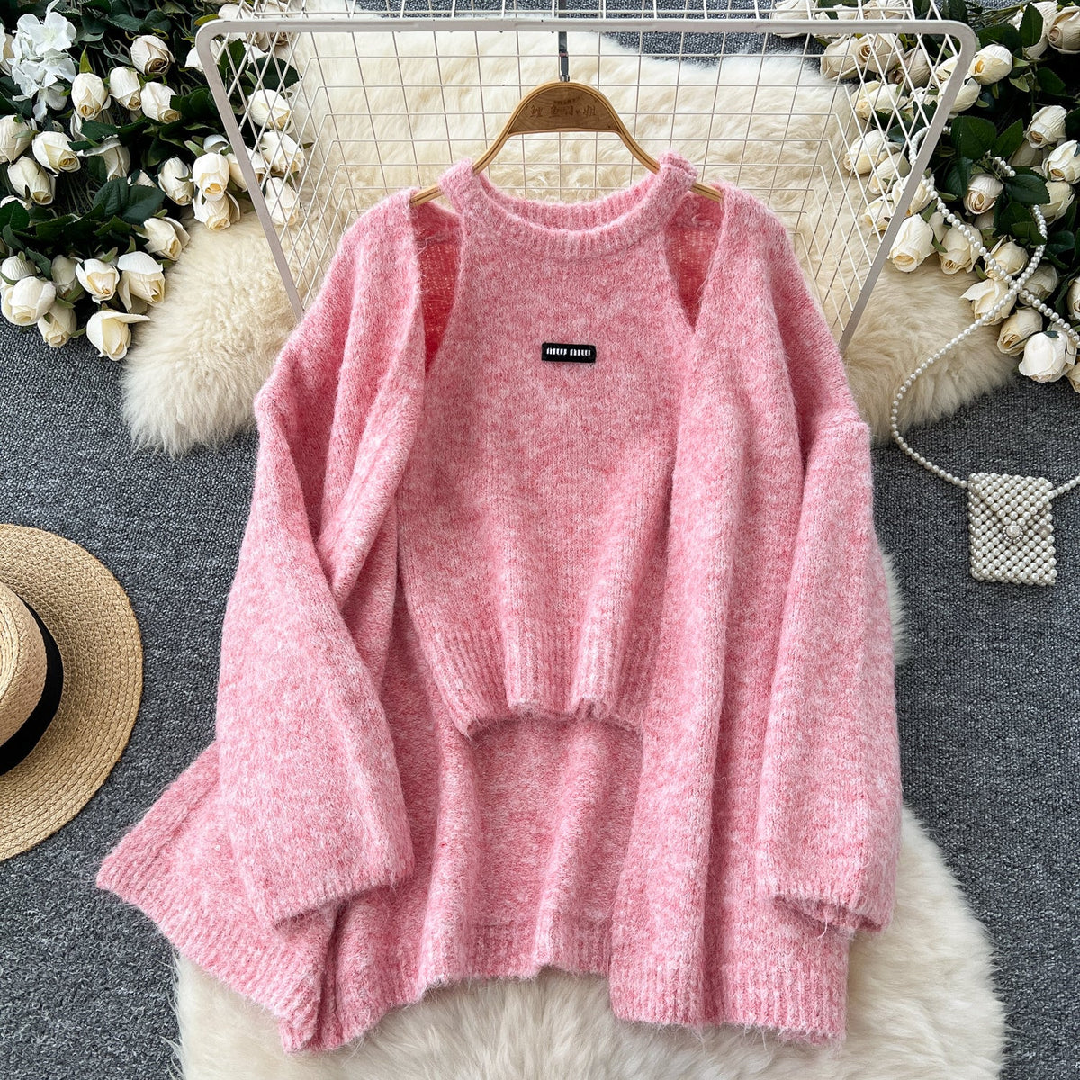 Cardigan&Halter Camisole Soft Knitted 2Pcs