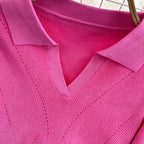 Vintage Lapeled Slim-fit Knitwear