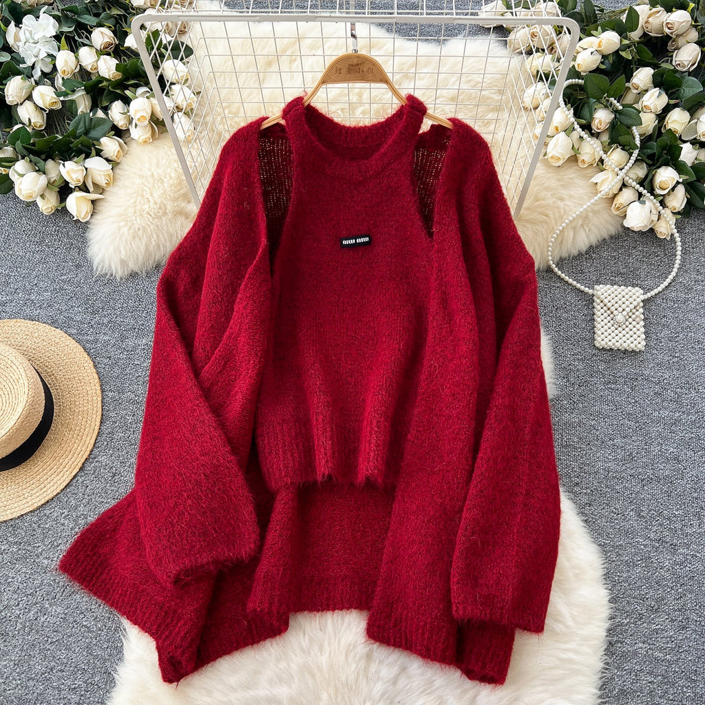 Cardigan&Halter Camisole Soft Knitted 2Pcs
