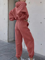 Drawstring Sweatshirt&Pants Casual 2Pcs