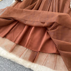 Vintage Plaid Tweed Patchwork Dress