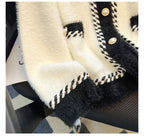 High-end Black&White V-neck Cardigan