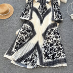Floral Printed Pleated Ethnic Style Dress