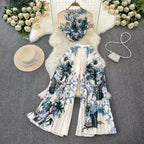 Chiffon T-shirt & Wide-leg Trousers 2Pcs