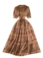 Courtly Elegant Lace Patchwork Dress