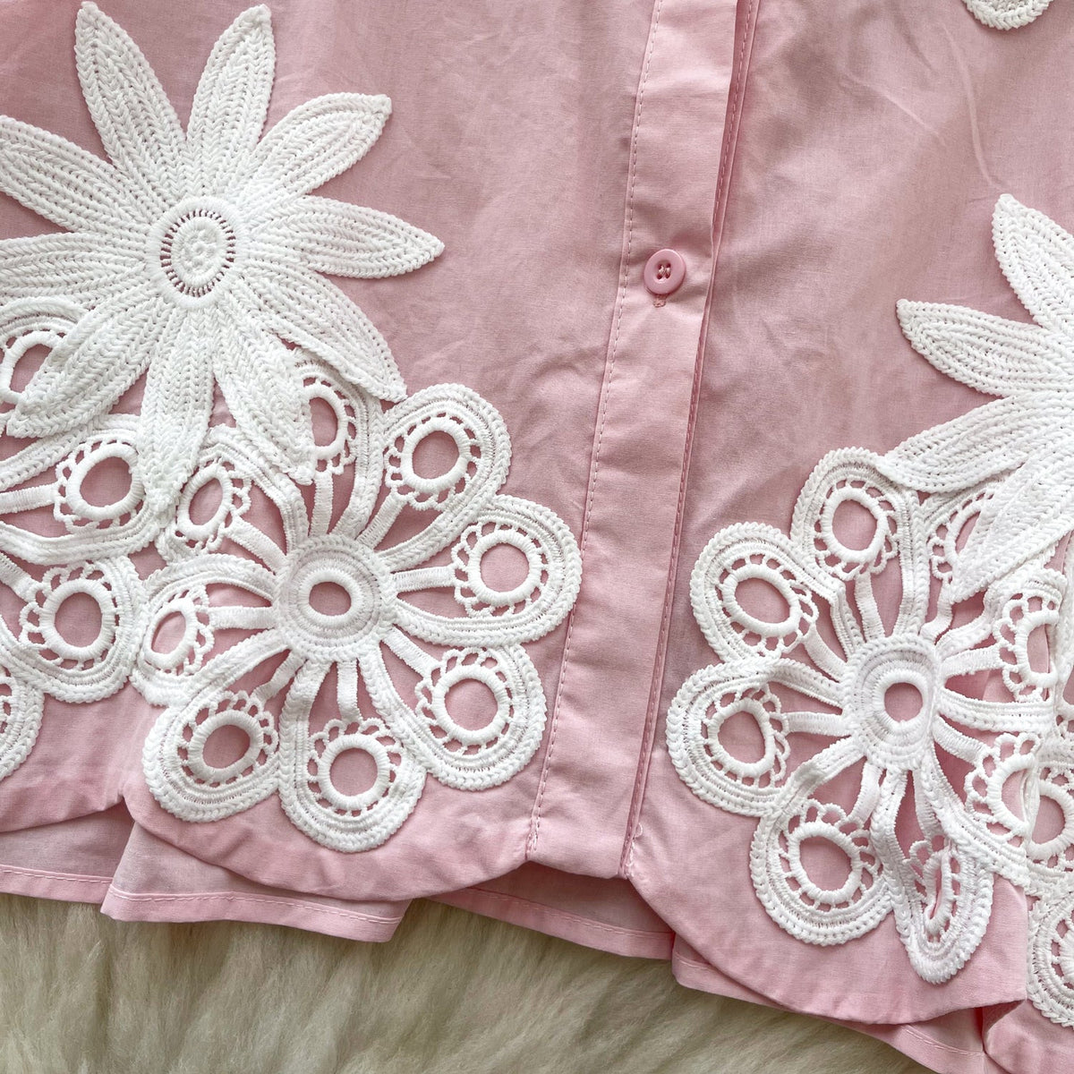 Sweetie 3D Flower Embroidered Shirt