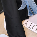Niche Zipped Denim Patchwork Cardigan
