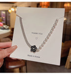 Camellia Asymmetric Design Collarbone Chain