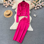 Cardigan&Vest&Hip-wrapping Skirt 3Pcs
