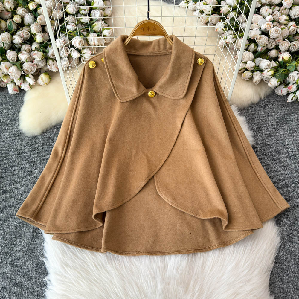 Reversible Tweed Faux Cashmere Shawl Coat