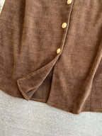 Corduroy Vest Dress&Knitwear 2Pcs