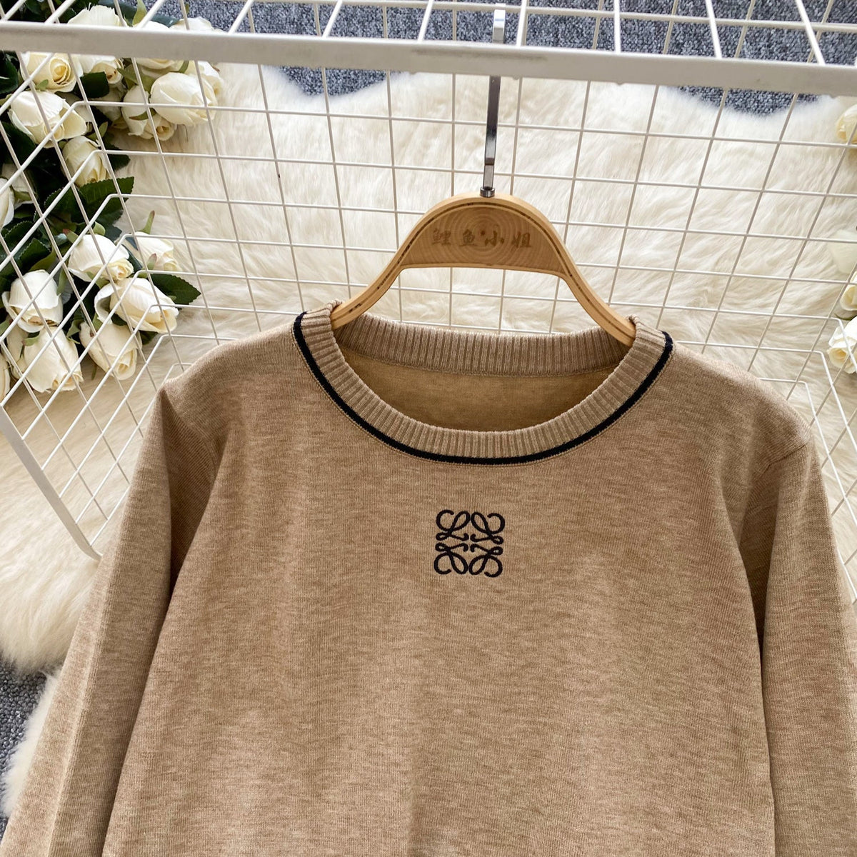 LOGO Embroidered Sweater&Trousers 2Pcs