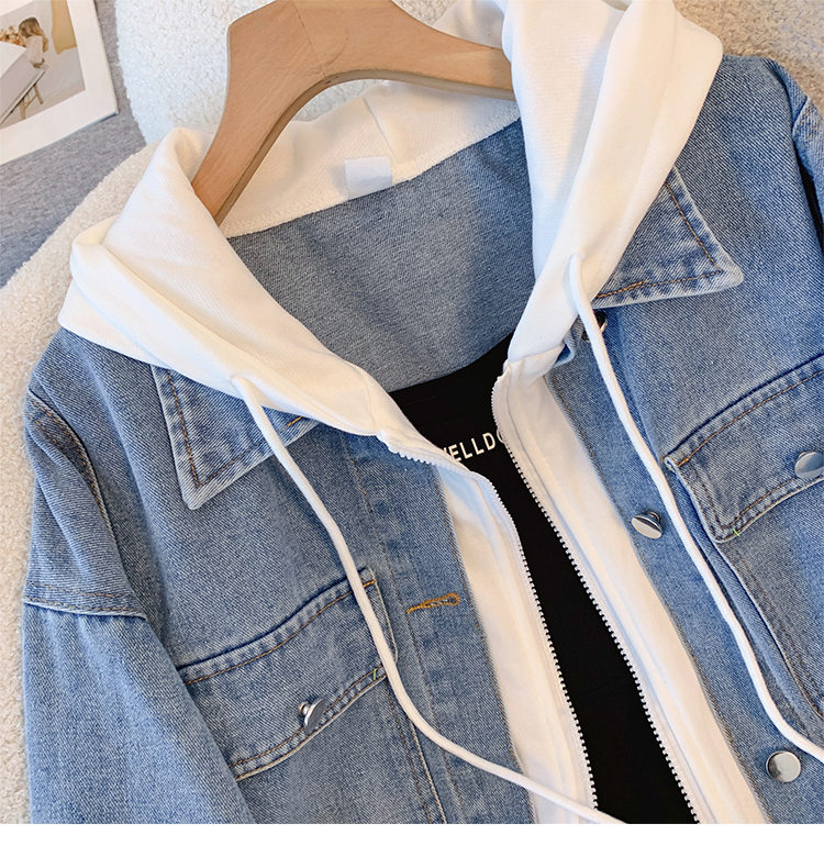 Chic Faux Two-pieces Denim Jacket