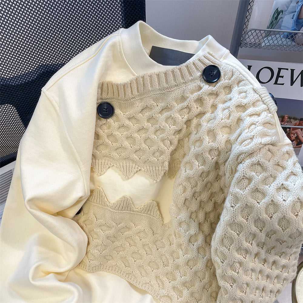Irregular Design Knit Patchwork Sweater