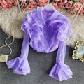 Fairy Flared Sleeve Layered Organza Blouse