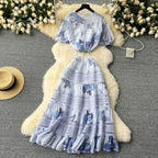 Top&Half-body Skirt Floral 2Pcs