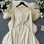 Flared Sleeve Bodycon Knitted Dress