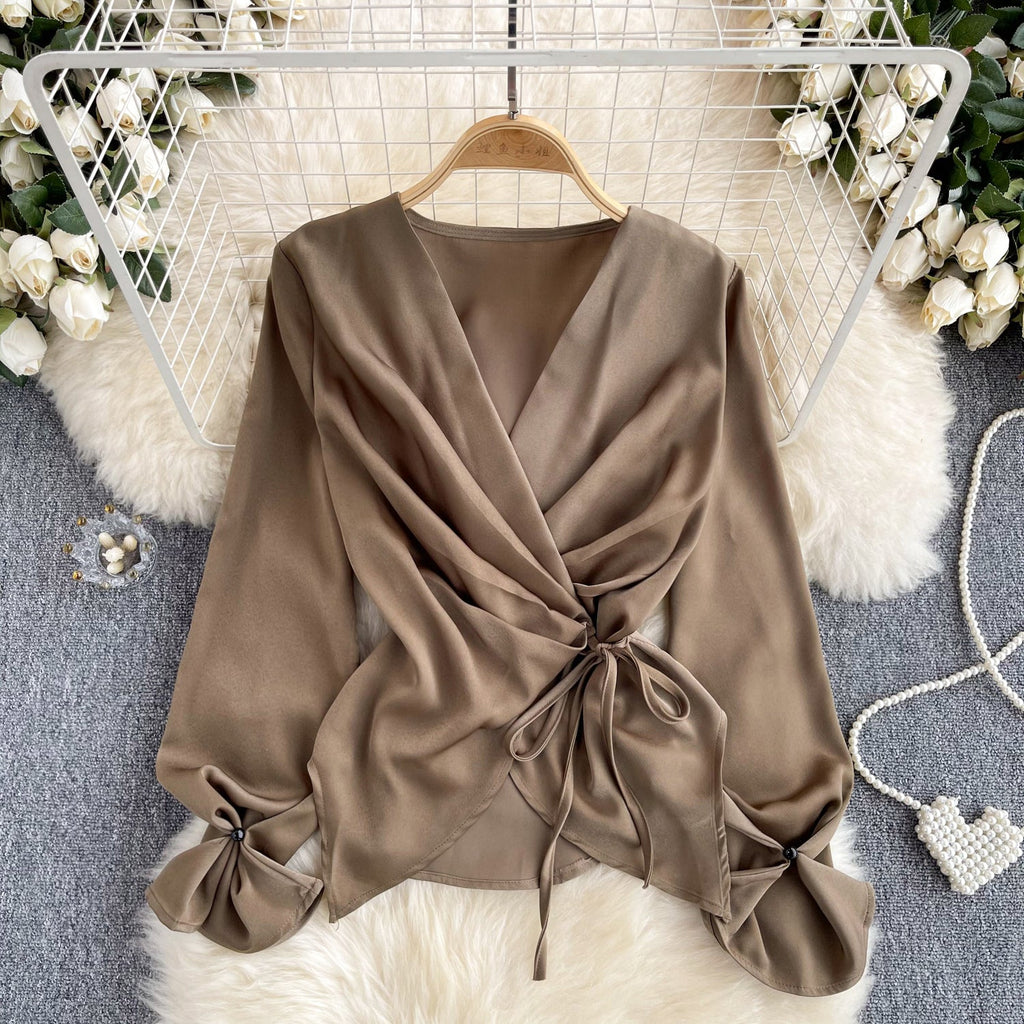 Premium V-neck Drawstring Top