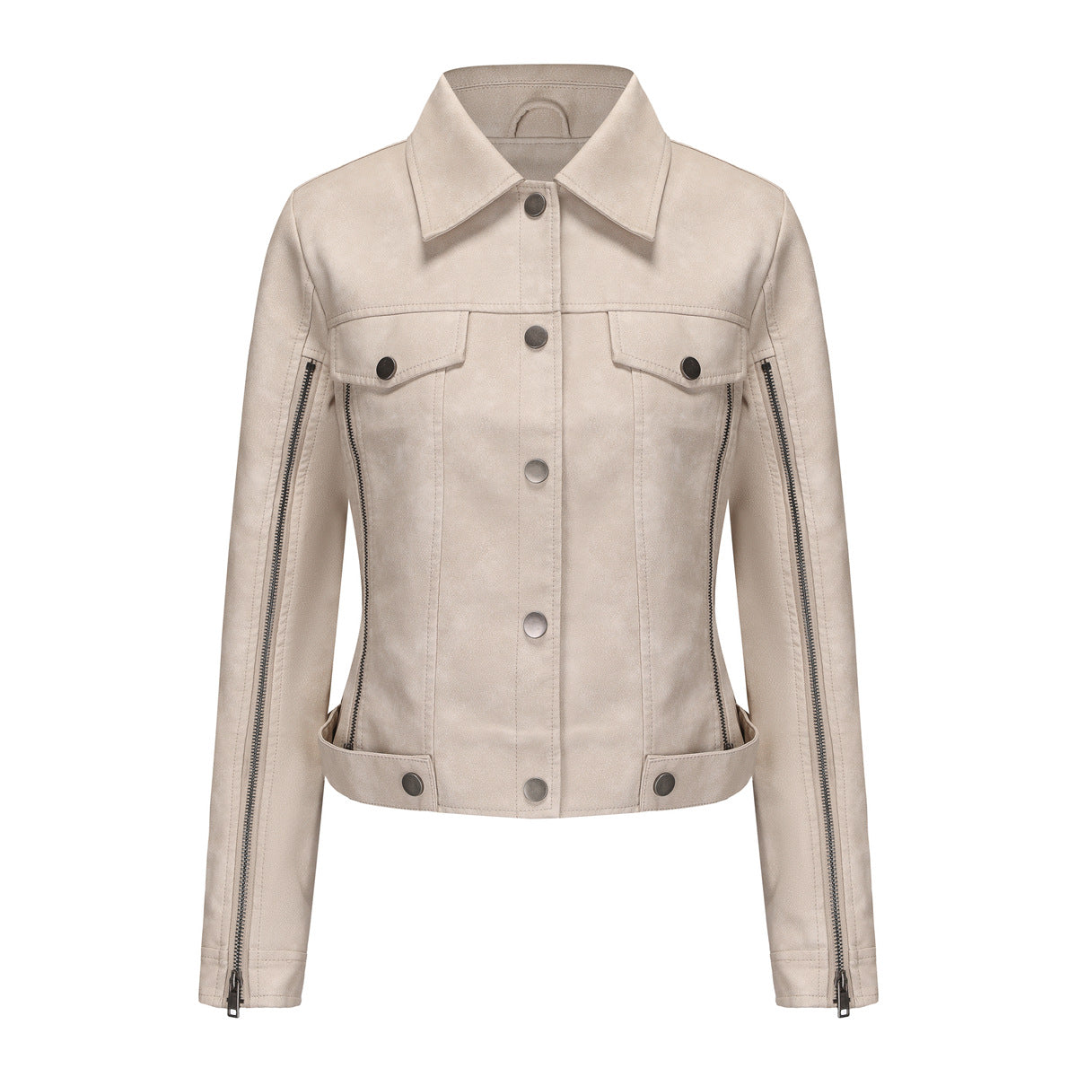 Multi-zipped PU Moto Jacket