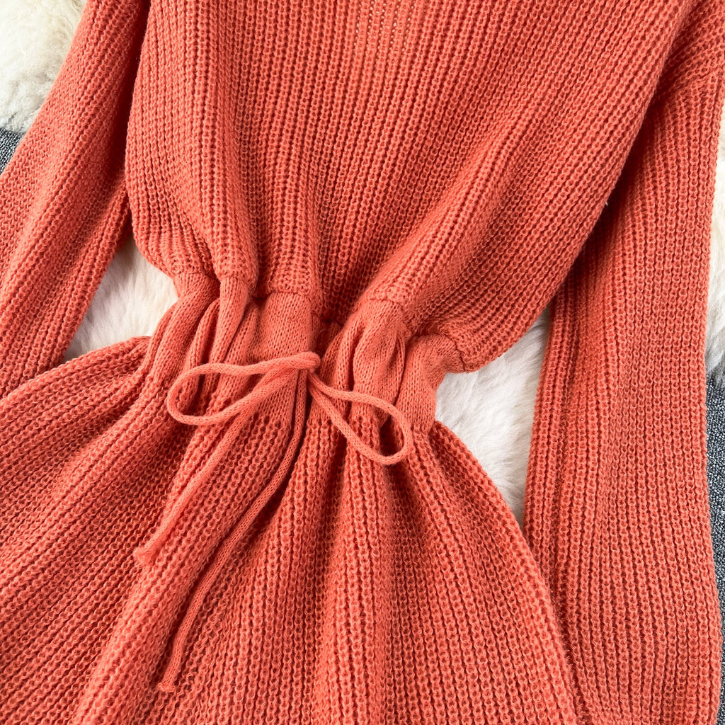 Elastic Solid Color Hollowed Knit Romper