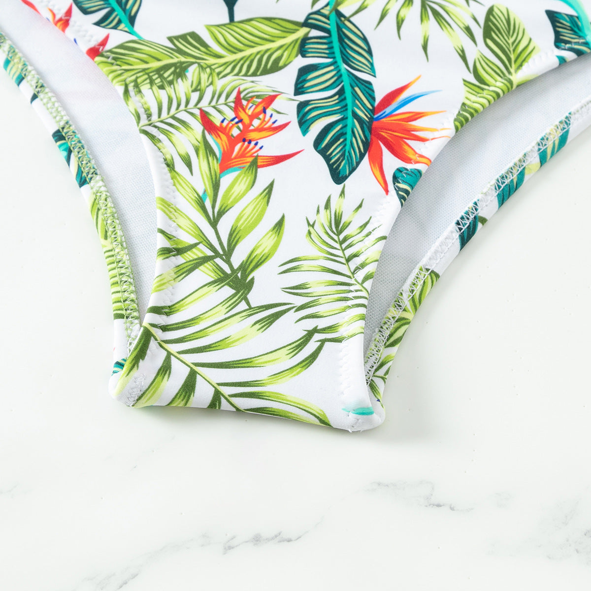 Solid Color Printed Swimsuit Beach Bikini