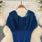 Pleated Top & Skirt Gradient Color 2Pcs