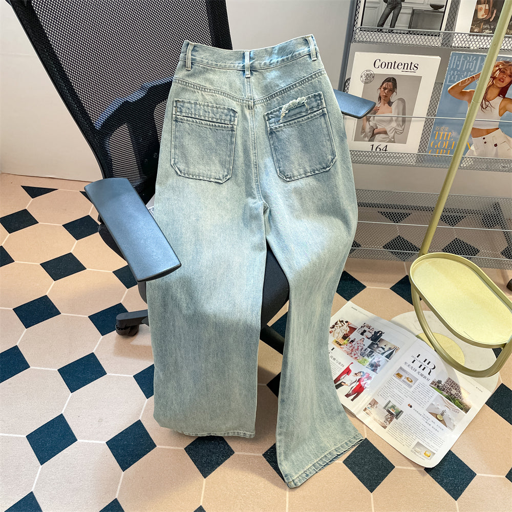 Vintage Graffiti Puppy Straight Jeans