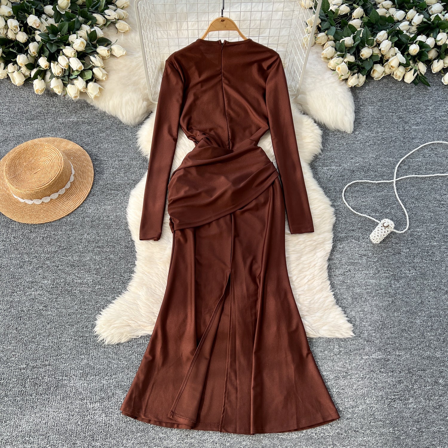 French Style Knotted Buckle Party Dress