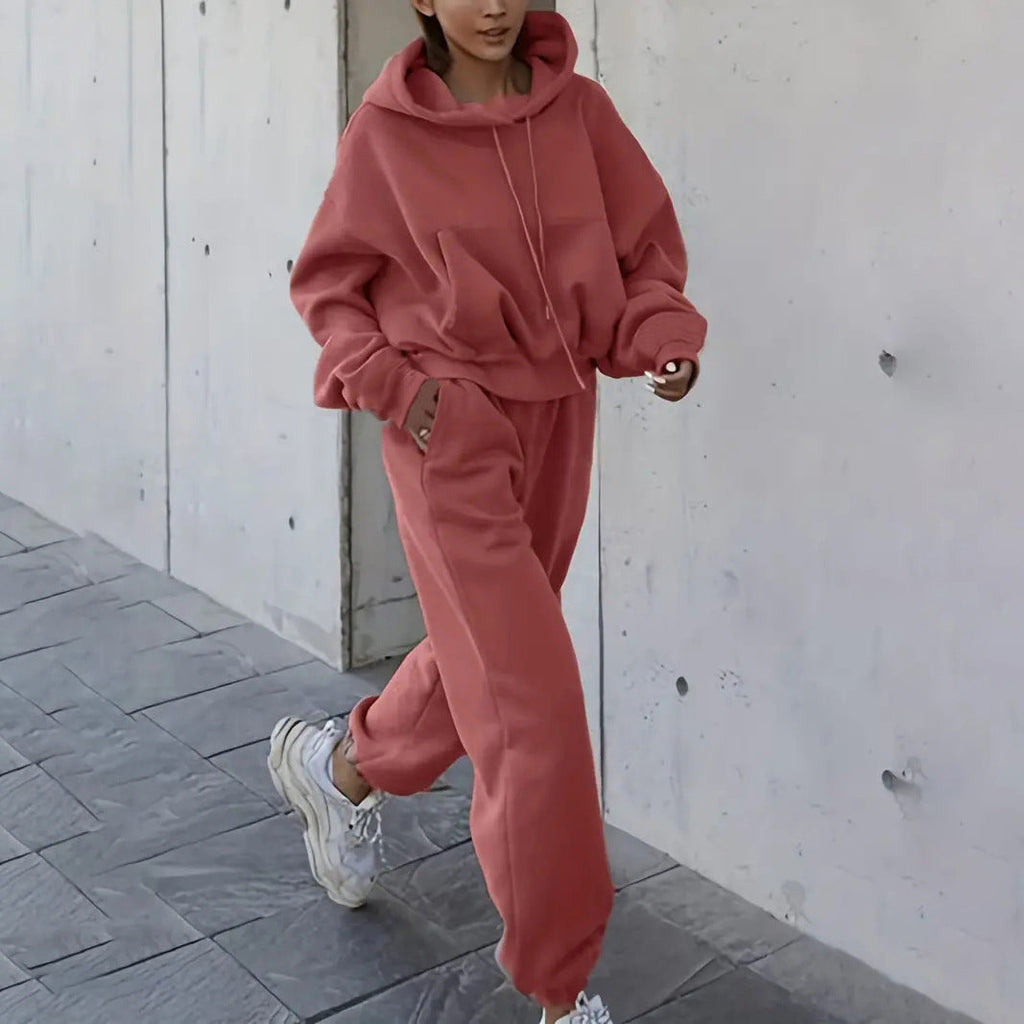 Drawstring Sweatshirt&Pants Casual 2Pcs
