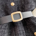 Color Blocking Tweed Shirt Dress