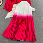 Thickened Cardigan&Gradient Skirt 2Pcs