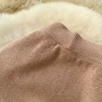 Solid Color Ruffled Knitted Skirt