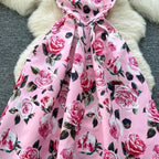 Vintage Sleeveless Floral Printed Dress