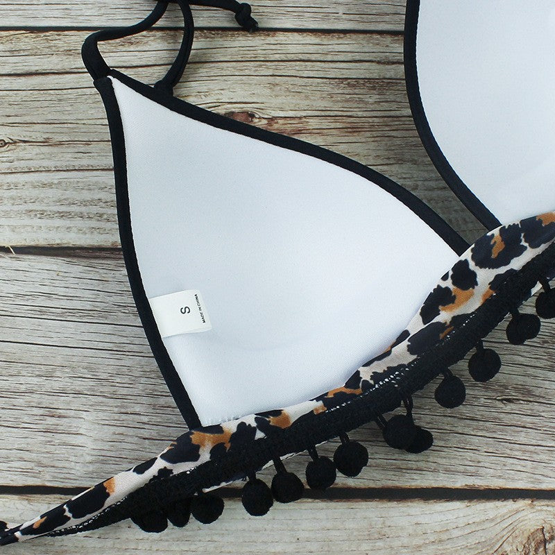 Backless Leopard-Print Low-Rise Bikini