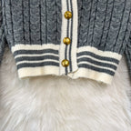 Twisted Cardigan&Pleated Skirt 2Pcs