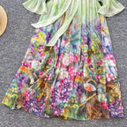 Fairy V-neck Floral Chiffon Dress