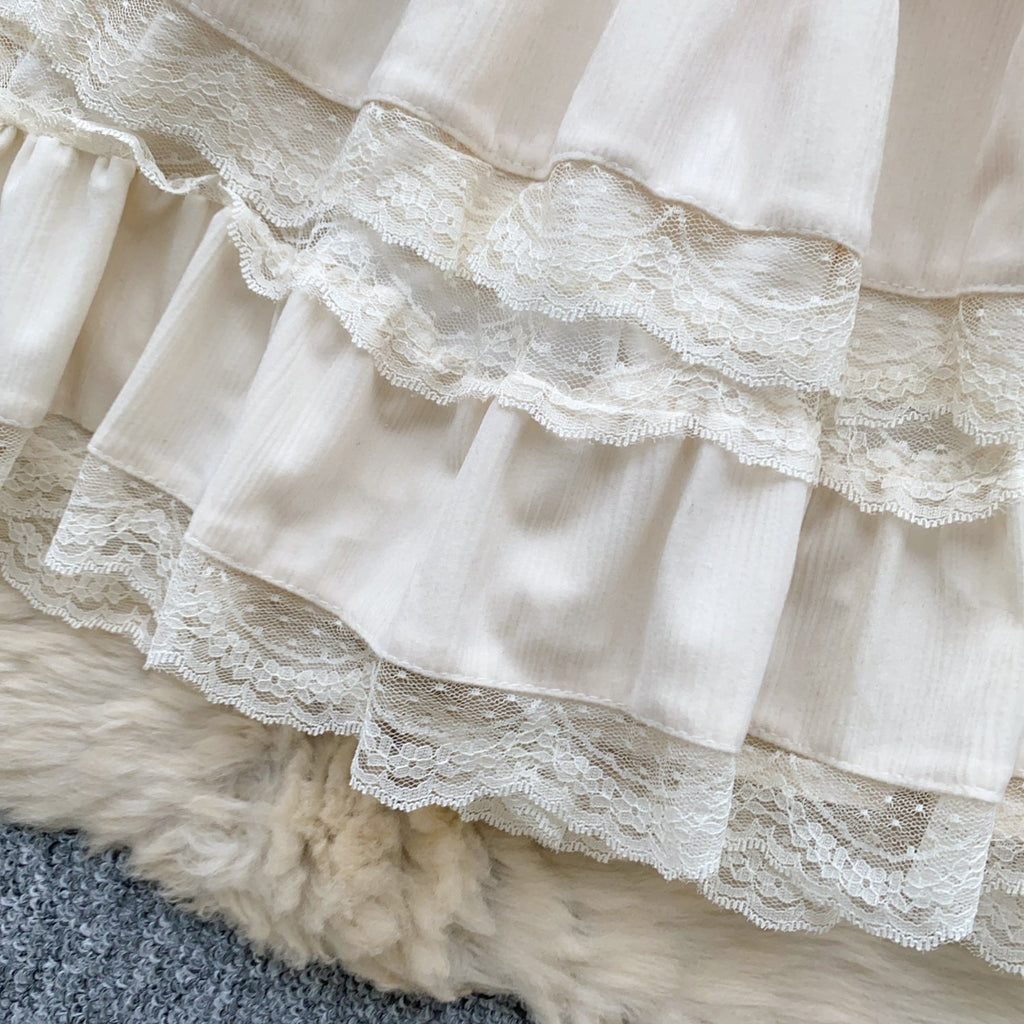 Off-shoulder Top&Ruffled Skirt 2Pcs