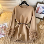 Vintage Furry Cuff Patchwork Sweater