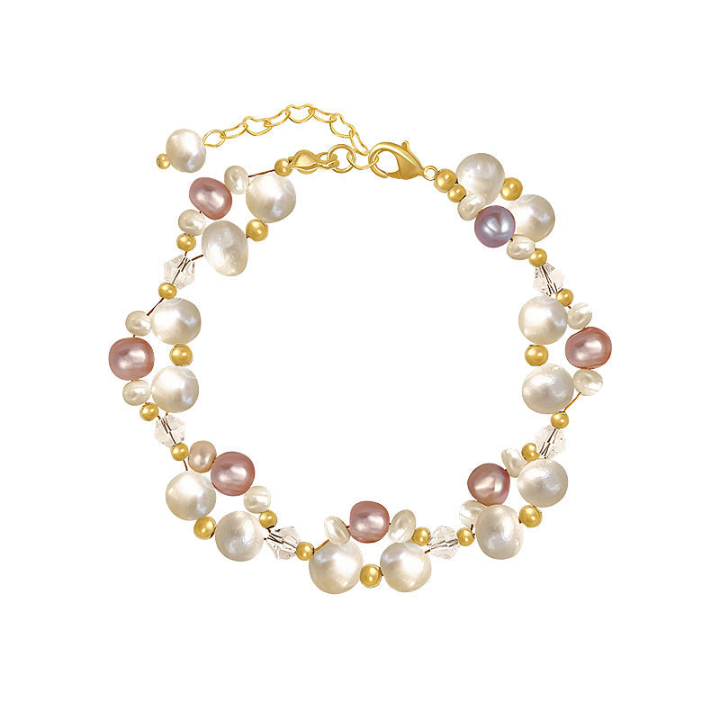 Dreamy Mosaic Pearl Bracelet Necklace Set
