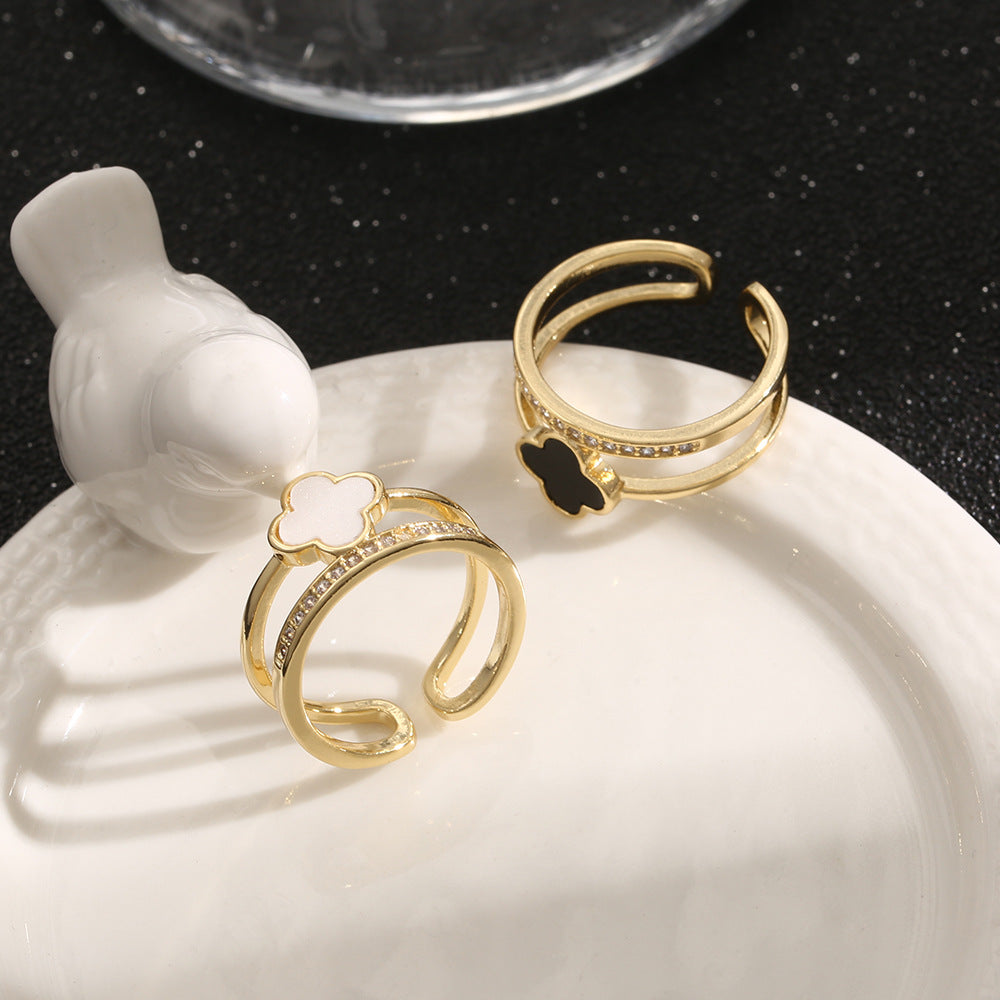 Four-leaf Clover Niche Design Ring
