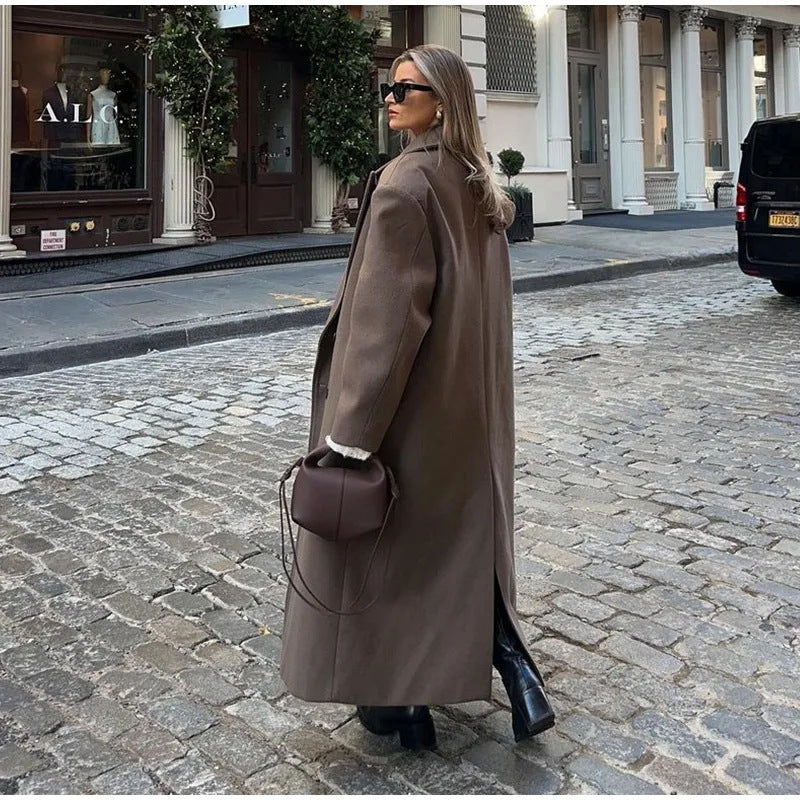 Suit Collar Double-breasted Trench Coat