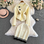 Camellia Cardigan&Skirt Knitted 2PCS