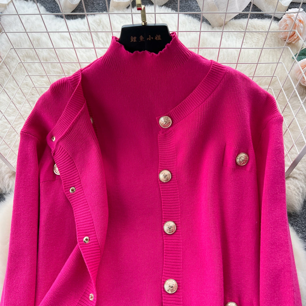 Cardigan&Vest&Hip-wrapping Skirt 3Pcs