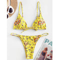 Vintage Printed Three-pieces Bikini