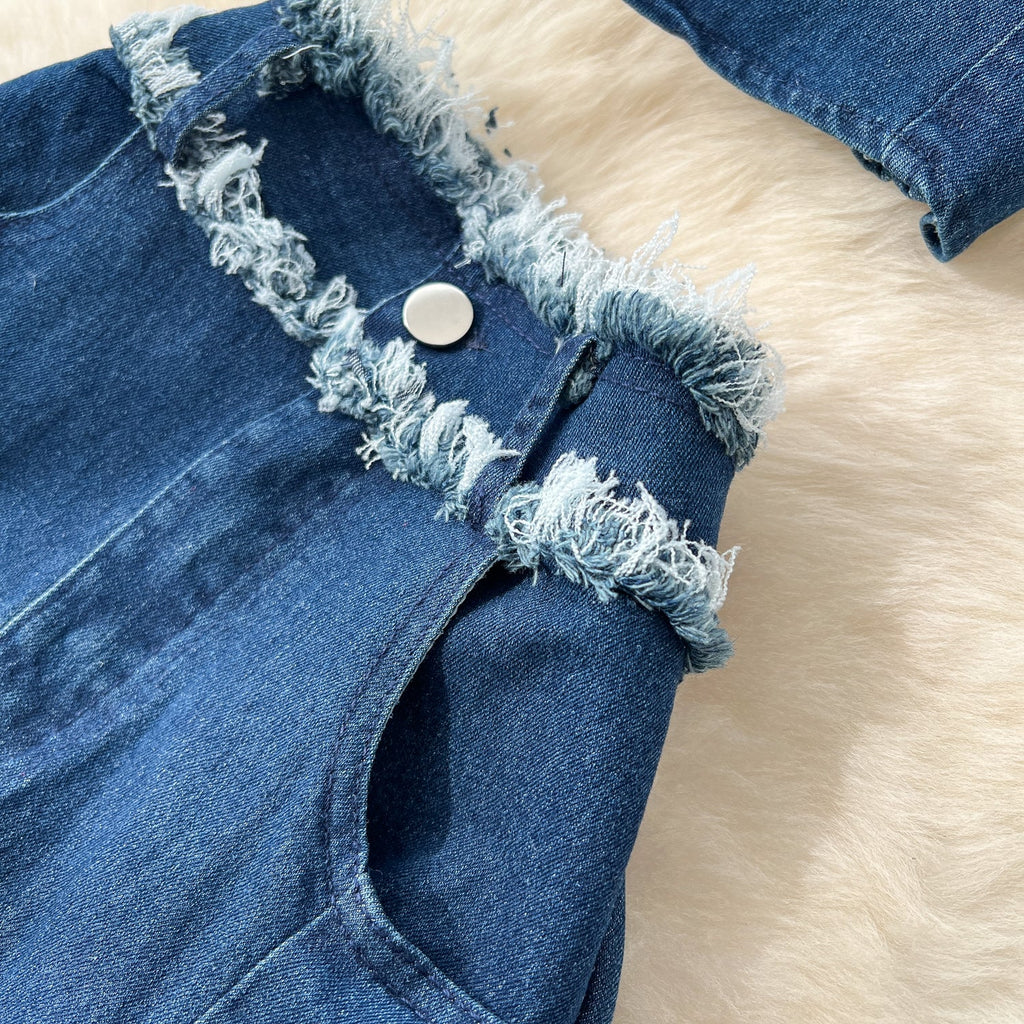 Tank Top & Fringed Skirt Denim 2Pcs