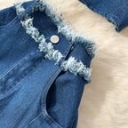 Tank Top & Fringed Skirt Denim 2Pcs
